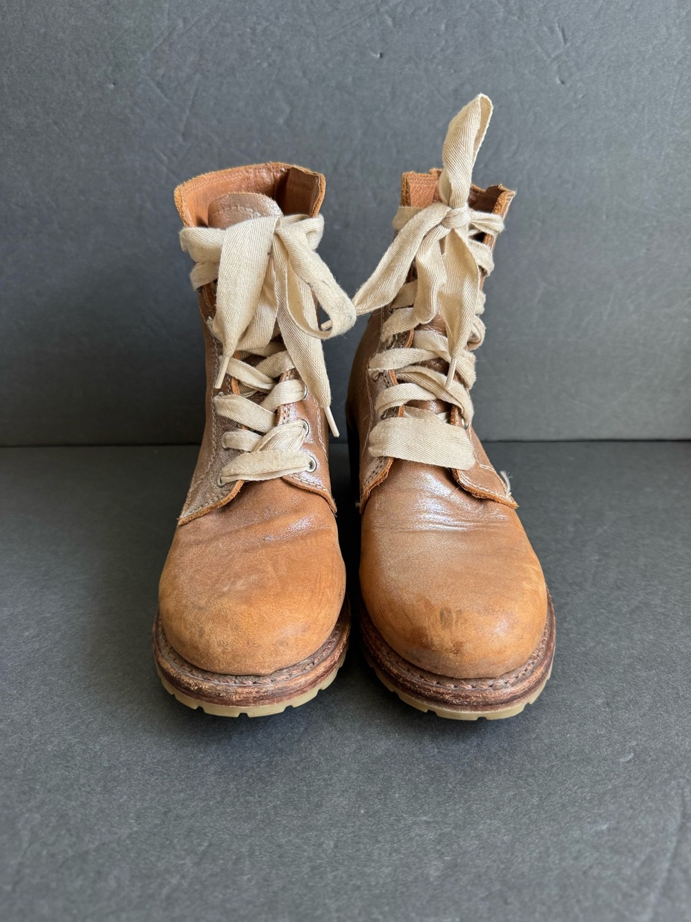 Frye Sabrina 6G Lace-up Boots Tan Metallic Fairycore Renfaire 7 - Picture 4 of 12